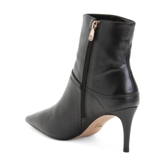 DUNE LONDON Black Made In Brazil Leather Olene Heeled Ankle Booties - Picture 2 of 2